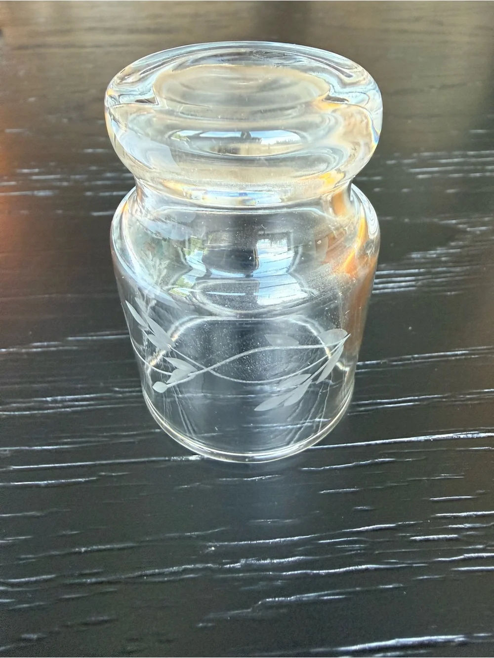 Vintage Clear Glass Apothecary Bottle with Cork and Matching Shot Glass - Clear